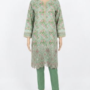 3 Piece Printed Stitched Lawn Shirt with Trouser & Dupatta