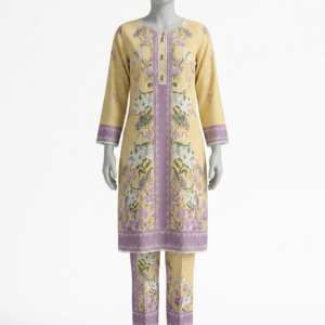 3 Piece Printed Stitched Lawn Shirt with Trouser & Dupatta
