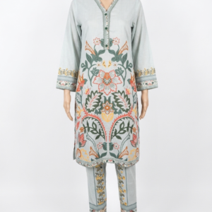 3 Piece Printed Stitched Lawn Shirt with Trouser & Dupatta