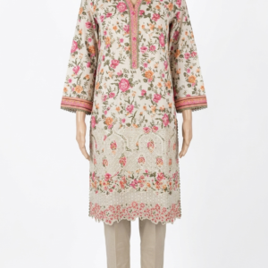 3 Piece Rede Color Embroidered Lawn Shirt with Trouser & Dupatta